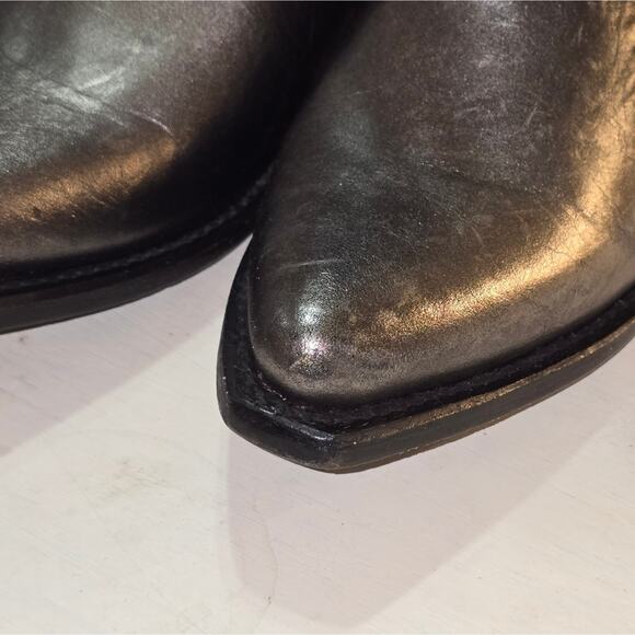 FRYE DARK PEWTER CRINKLE WESTERN SACHA MID PULL ON BOOTS SIZE‎ 8.5 NEW - Picture 9 of 14